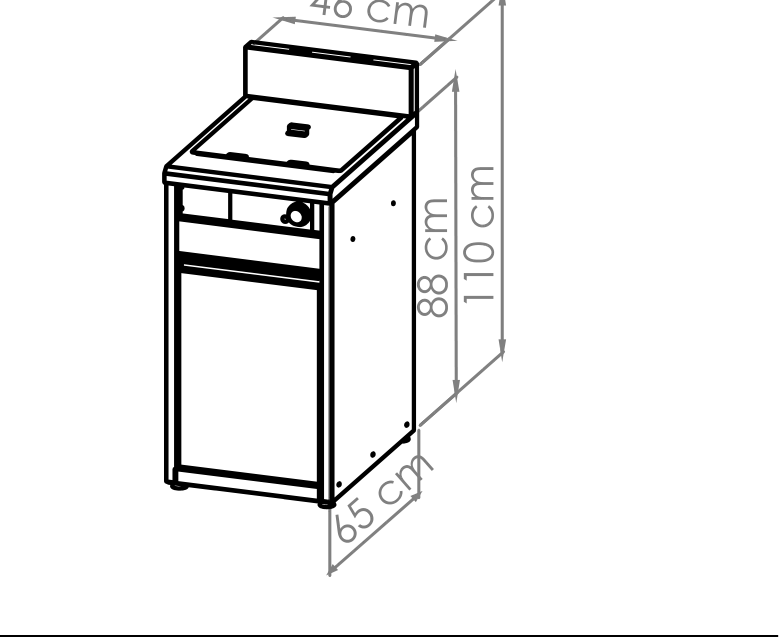 Diagrama técnico de Freidora de pie 30 litros