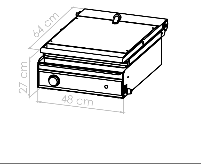 Diagrama técnico de Grill doble contacto 30x40