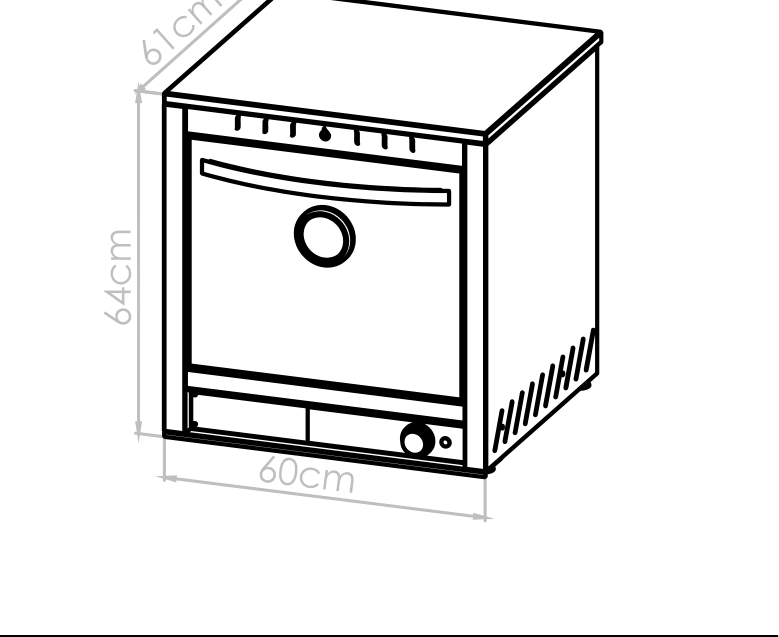 Diagrama técnico de Horno 2 estantes
