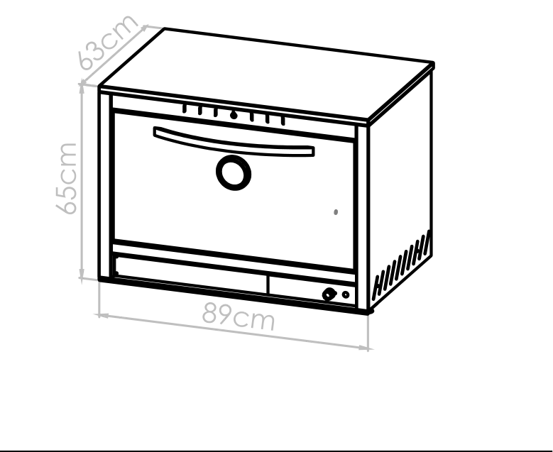 Diagrama técnico de Horno 6 moldes