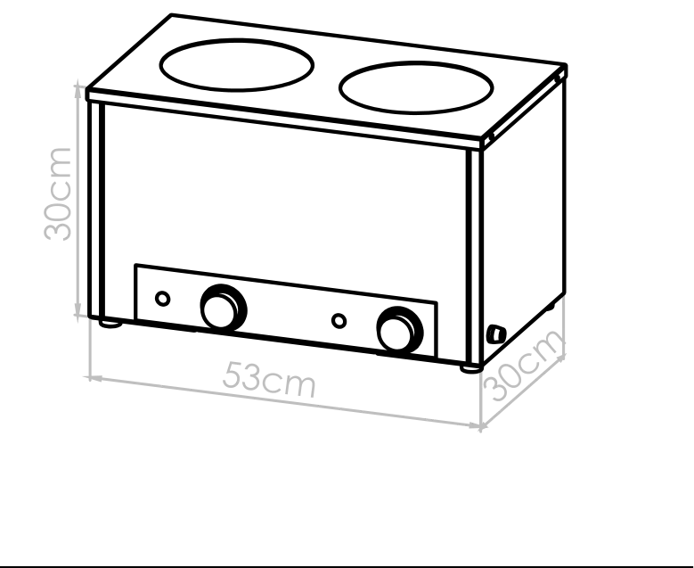 Diagrama técnico de Mantenedor chocolatera 2 cilindros