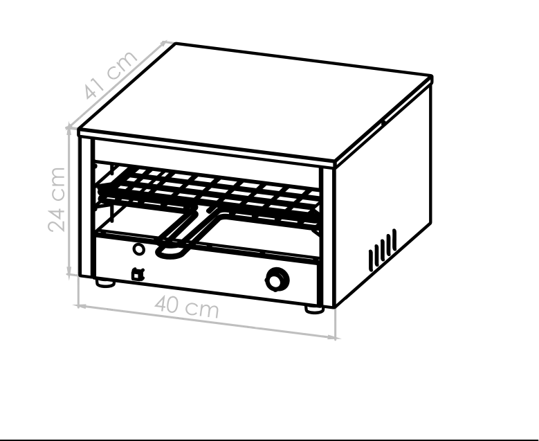 Diagrama técnico de Tostadora estándar