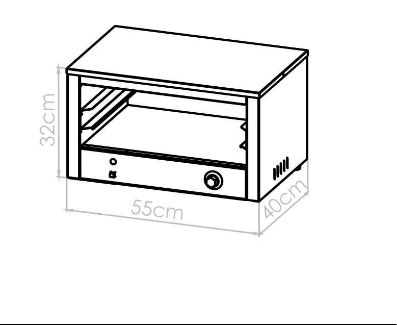 Diagrama técnico de Tostadora gratinadora